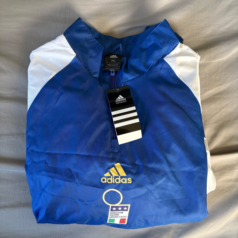 Adidas Italia Blue Quarter Zip Jacket
